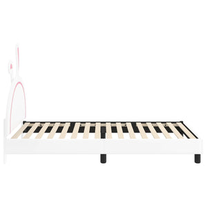 Barnsängram med sänggavel med huvudgavel Vit 90 x 200 cm PU