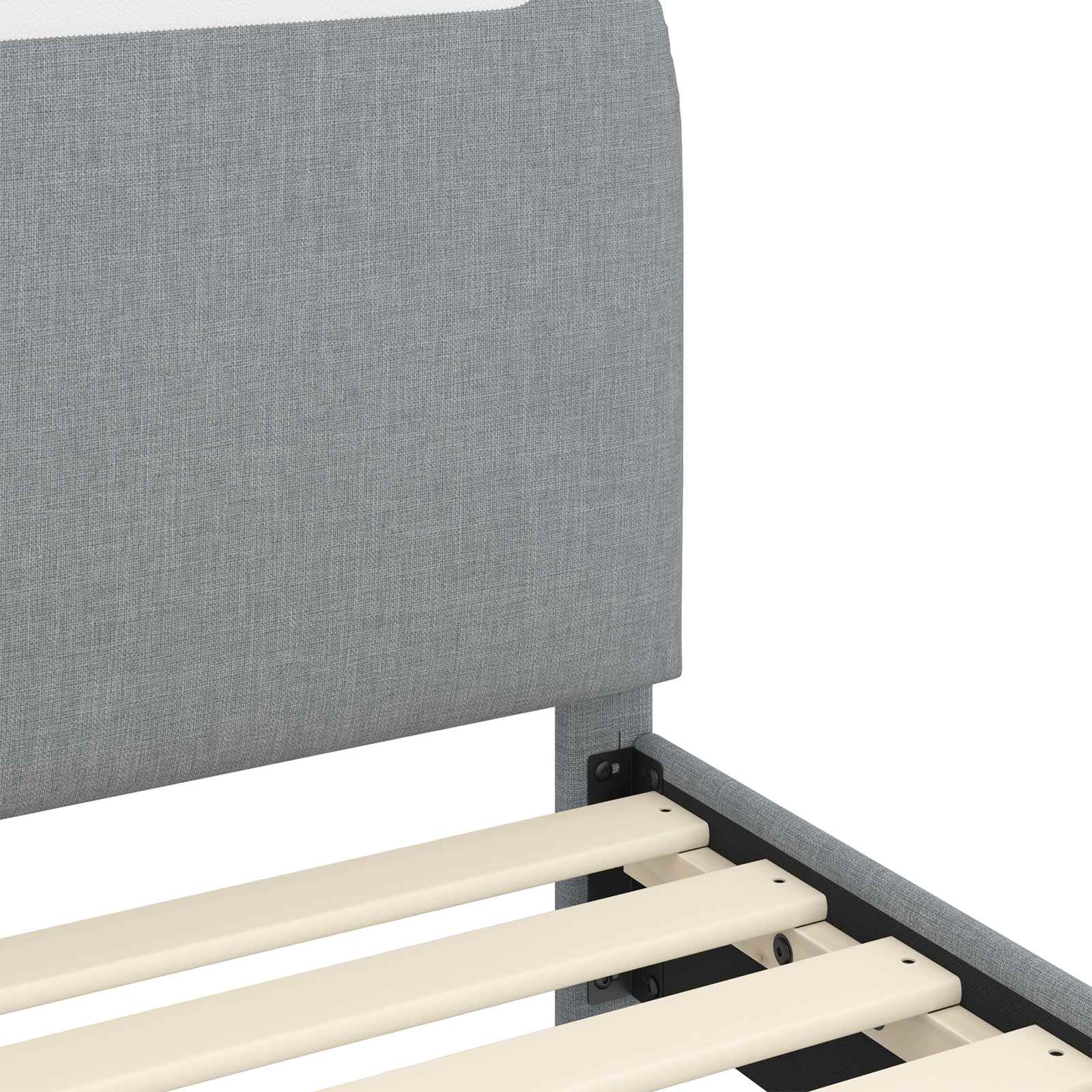 Barnsängram med sänggavel Ljusgrå 90 x 200 cm tyg