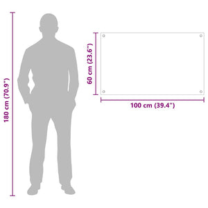 Köksplånbak Vit 100 x 60 cm härdat glas