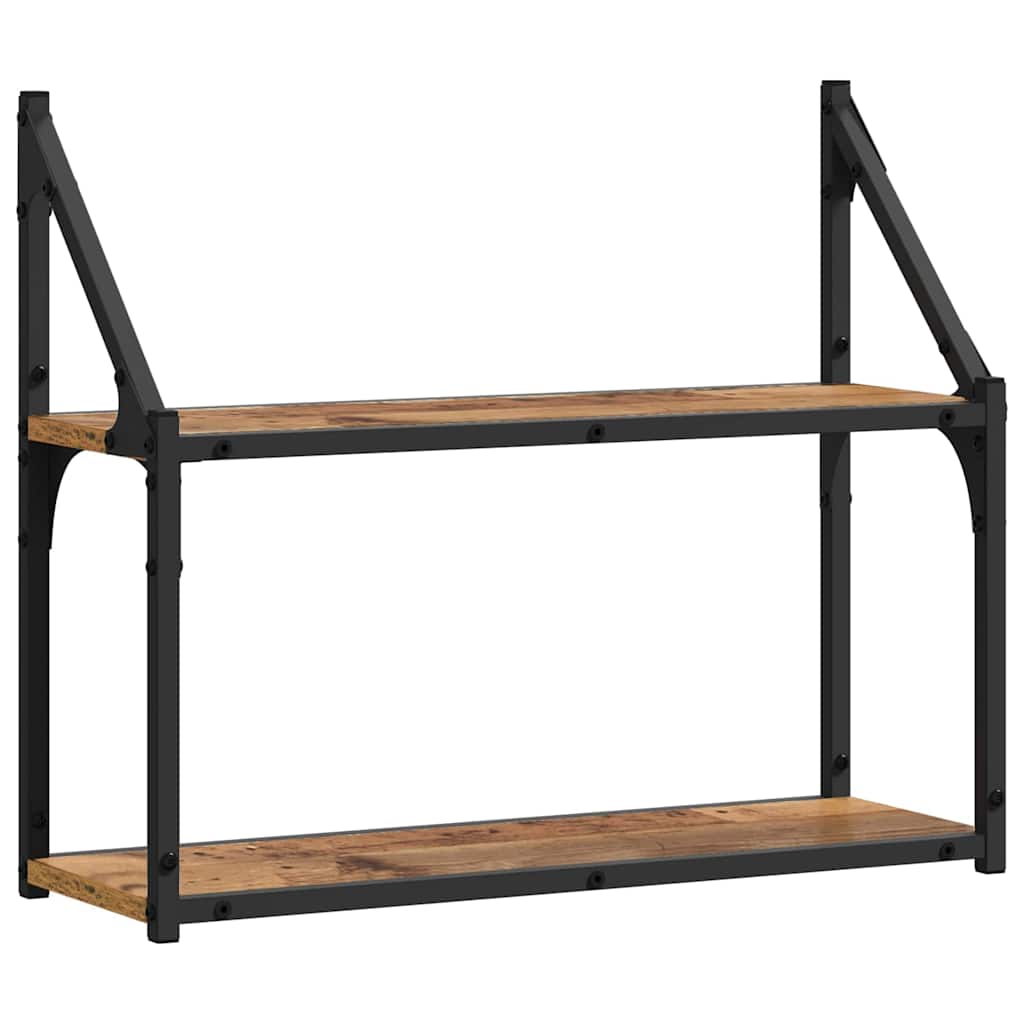 Vägg hylla Väggmonterat Gammalt trä 60 x 21 x 51 cm