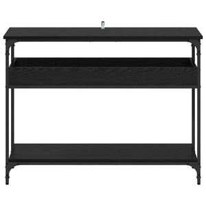 Konsolbord med hylla Svart ek 100 x 29 x 75 cm Konstruerat trä