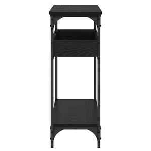 Konsolbord med hylla Svart ek 100 x 29 x 75 cm Konstruerat trä
