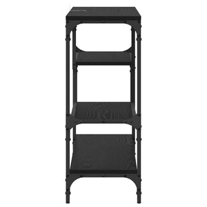 Konsolbord med hylla Svart Ek 100 x 30 x 75 cm Konstruerat trä