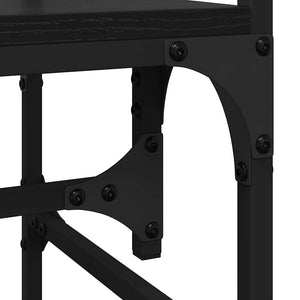 Garderob med låda Svart ek 89 x 39 x 184.5 cm Konstruerat trä