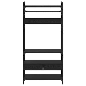 Garderob med låda Svart ek 89 x 39 x 184.5 cm Konstruerat trä