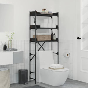 Tvättmaskins hylla Svart 0ak 67 x 25 x 163 cm Konstruerat trä