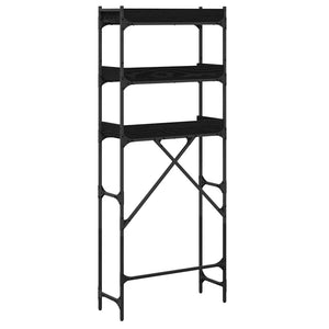 Tvättmaskins hylla Svart 0ak 67 x 25 x 163 cm Konstruerat trä