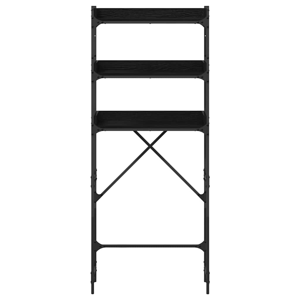 Tvättmaskins hylla Svart 0ak 67 x 25 x 163 cm Konstruerat trä