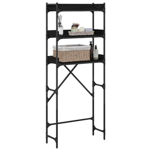 Tvättmaskins hylla Svart 0ak 67 x 25 x 163 cm Konstruerat trä