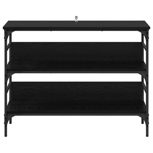 Konsolbord med hylla Svart ek 100 x 32 x 75 cm Konstruerat trä