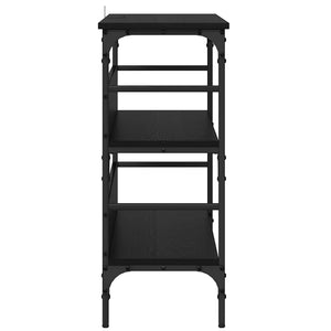 Konsolbord med hylla Svart ek 100 x 32 x 75 cm Konstruerat trä