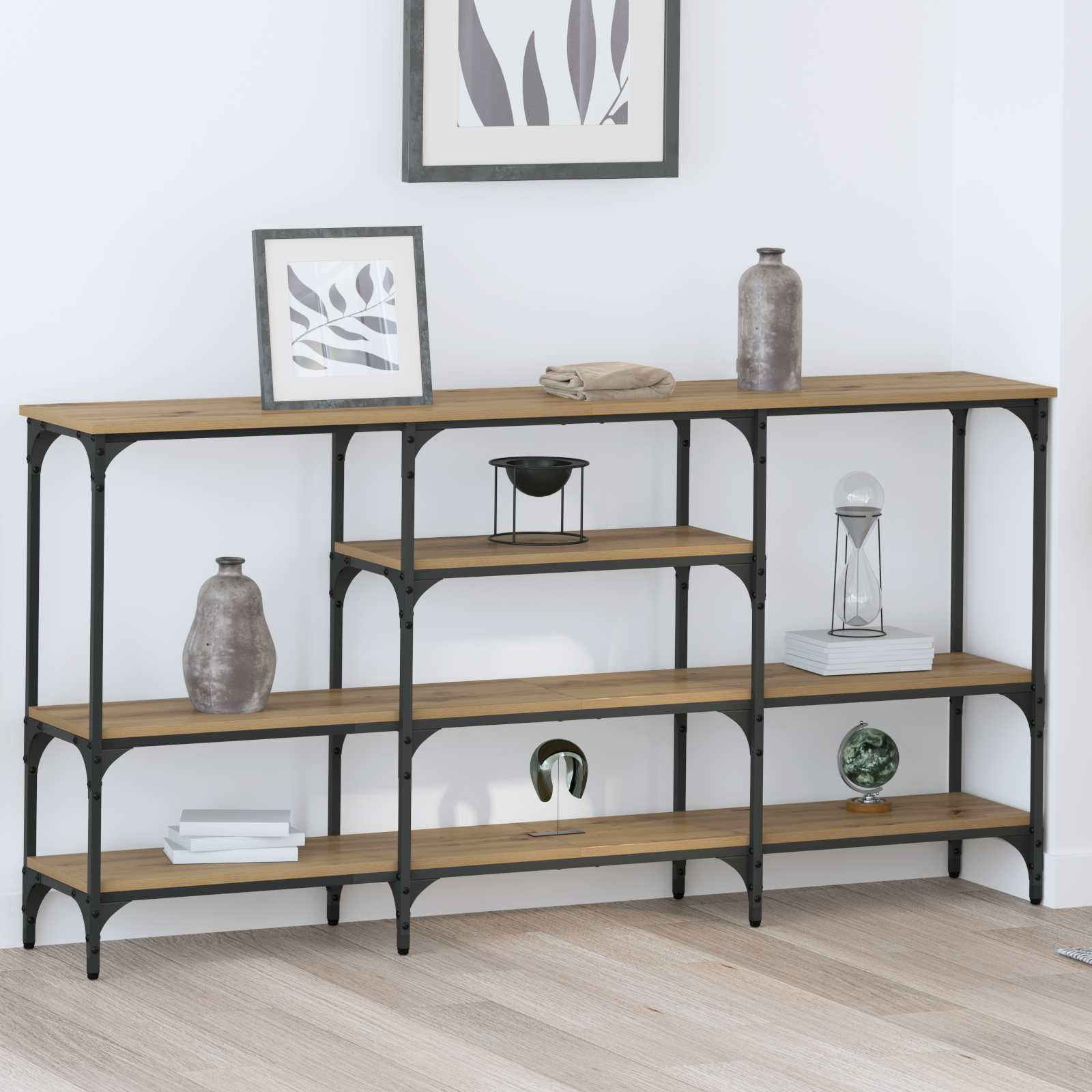Konsolbord artisan ek 160 x 29 x 80 cm Konstruerat trä