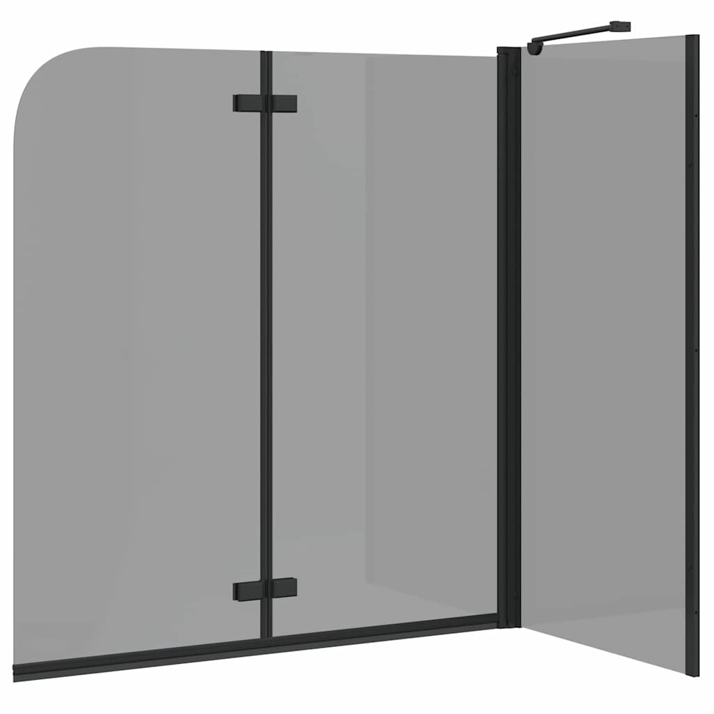 Duschavskärmning Svart 120 x 68 x 130 cm ESG-glas och aluminium
