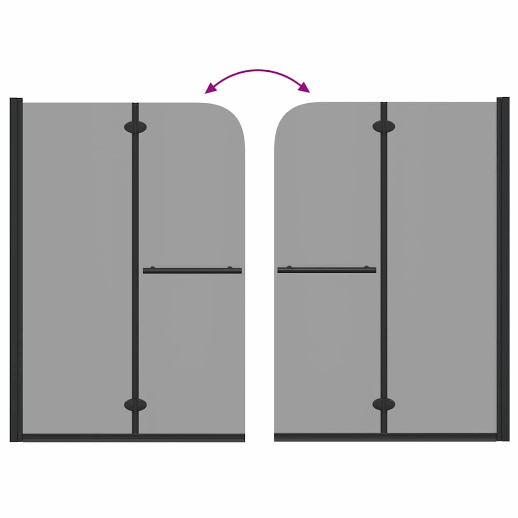 Duschavskärmning Svart 120 x 140 cm ESG-glas och aluminium