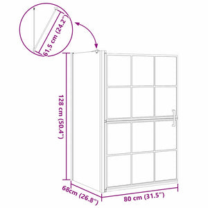 Duschskärm för Bad Svart och Transparent 116 x 68 x 128 cm