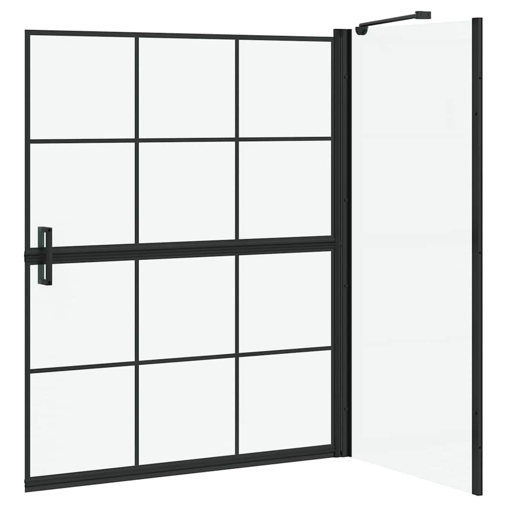 Duschskärm för Bad Svart och Transparent 116 x 68 x 128 cm