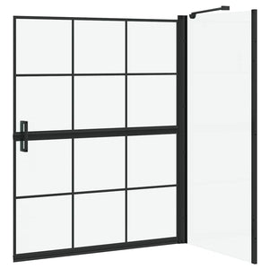 Duschskärm för Bad Svart och Transparent 116 x 68 x 128 cm