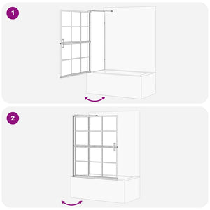 Duschskärm för Bad Svart och Transparent 116 x 68 x 128 cm