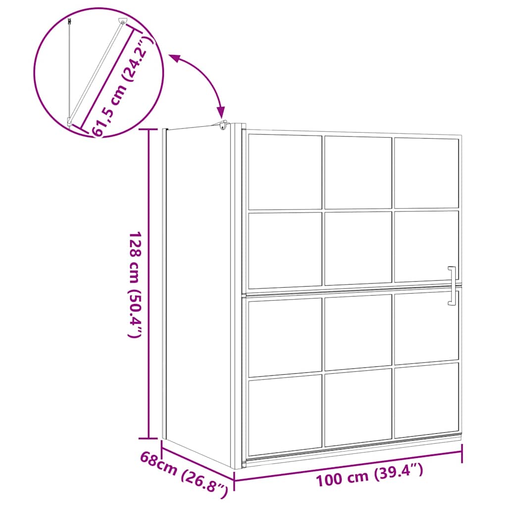 Duschskärm för Bad Svart och Transparent 116 x 68 x 128 cm