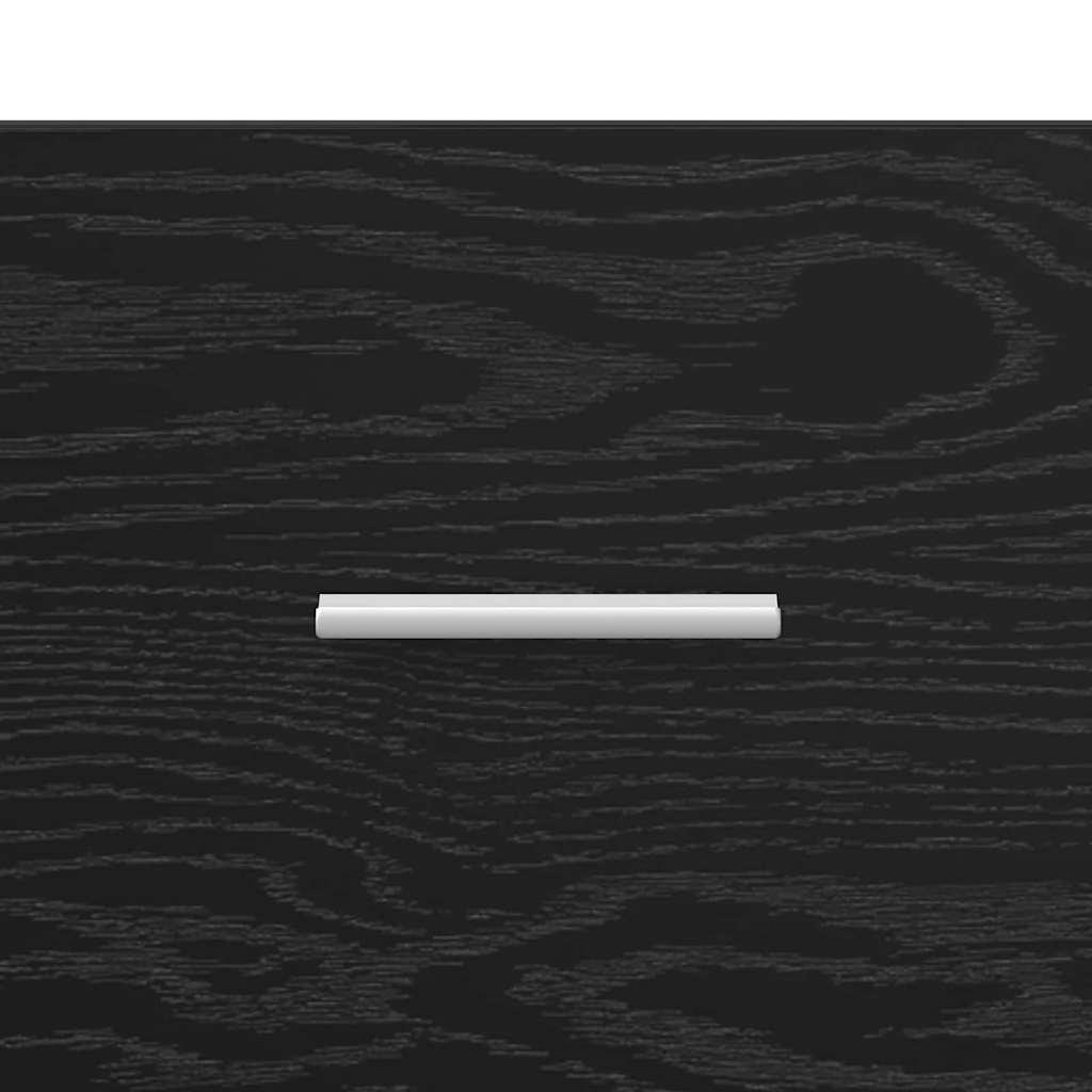 Diskbänksskåp med lagring med dörr Svart Ek Konstruerat trä