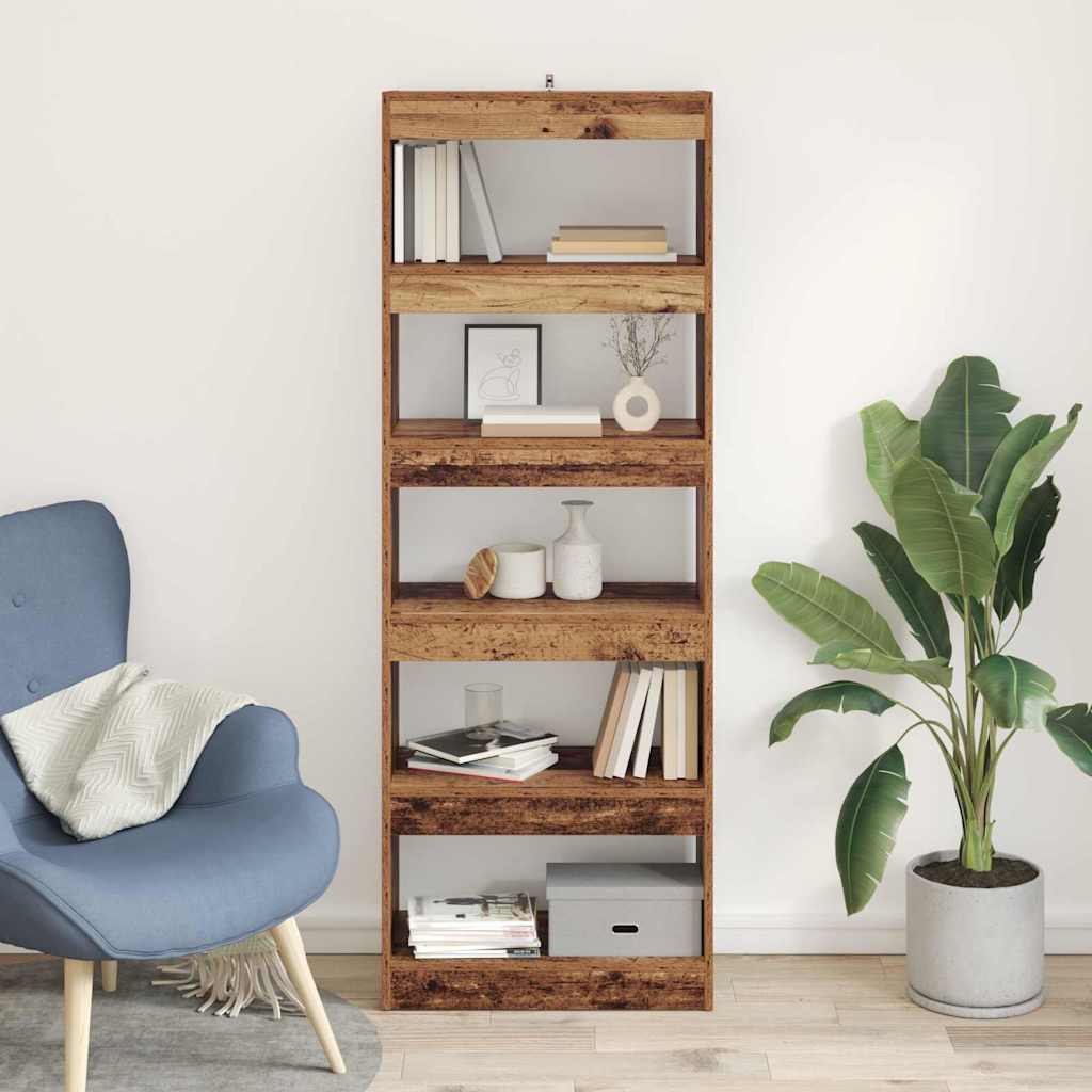 Bokskåp Gammalt trä 60 x 30 x 166 cm Konstruerat trä