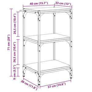 Bokskåp Svart ek 40 x 33 x 70,5 cm Konstruerat trä och järn