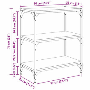 Bokskåp Gammalt trä 60 x 33 x 70,5 cm Konstruerat trä och järn