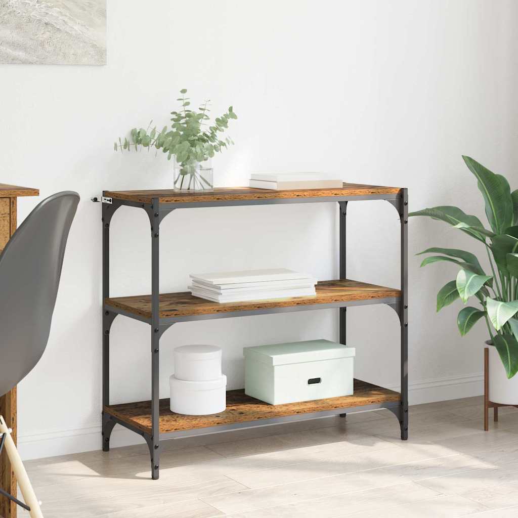 Bokskåp Gammalt trä 80 x 33 x 70,5 cm Konstruerat trä och järn