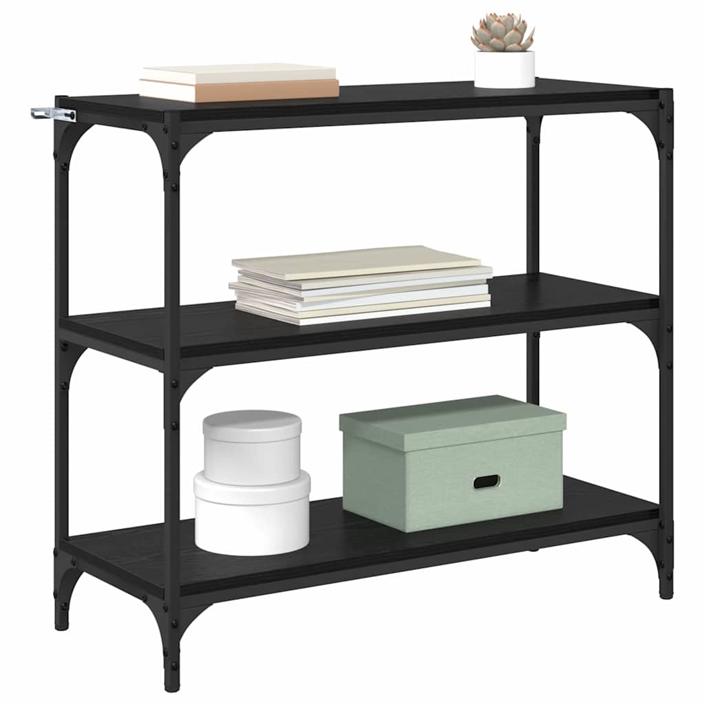 Bokskåp Svart Ek 80 x 33 x 70,5 cm Konstruerat trä och järn