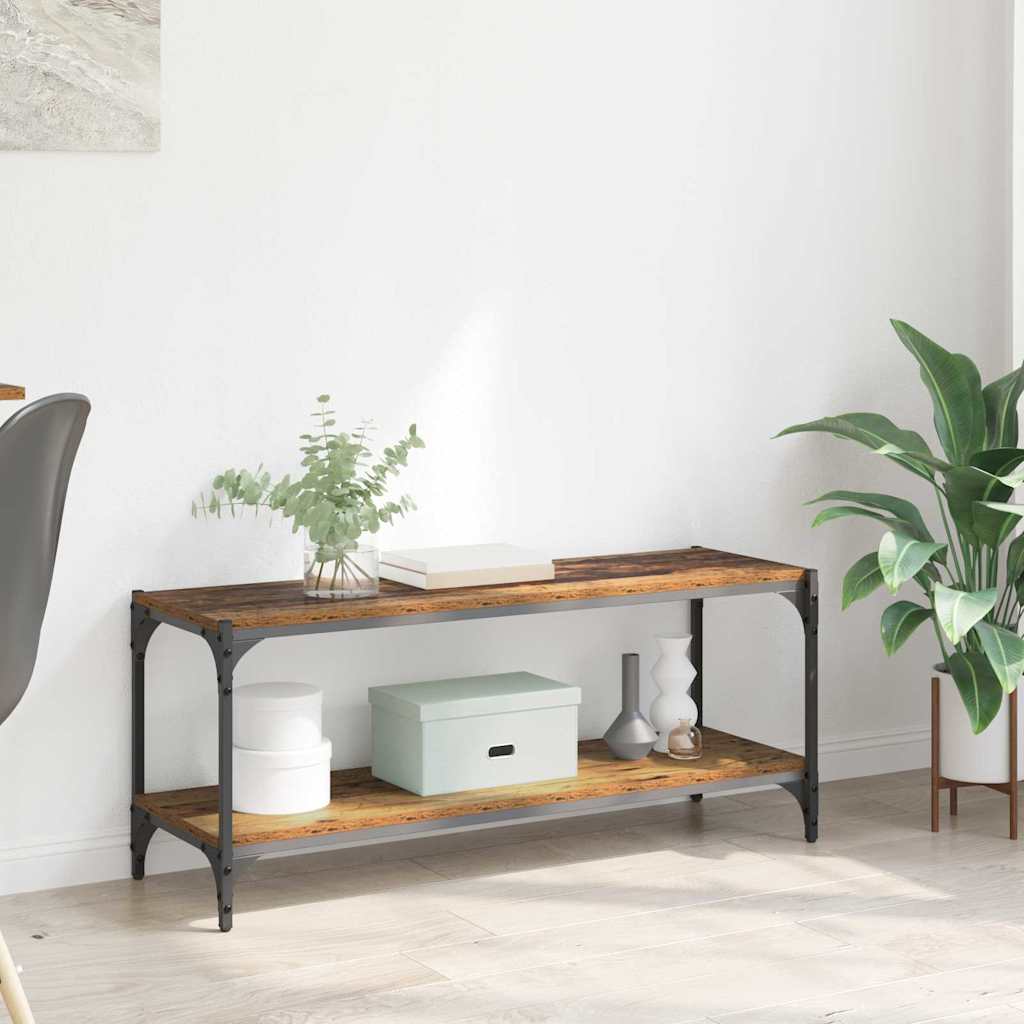 TV-skåp Gammalt trä 100x33x41cm Konstruerat trä och järn