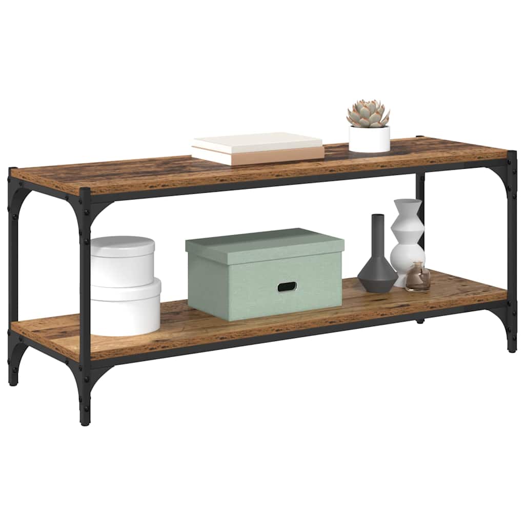 TV-skåp Gammalt trä 100x33x41cm Konstruerat trä och järn