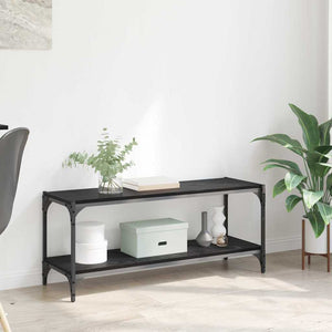 TV-skåp Svart Ek 100x33x41cm Konstruerat trä och järn