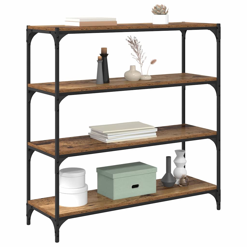 Bokskåp Gammalt trä 100 x 33 x 100 cm Konstruerat trä och järn