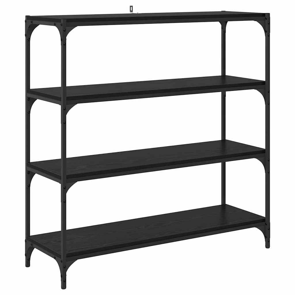 Bokskåp Svart Ek 100 x 33 x 100 cm Konstruerat trä och järn