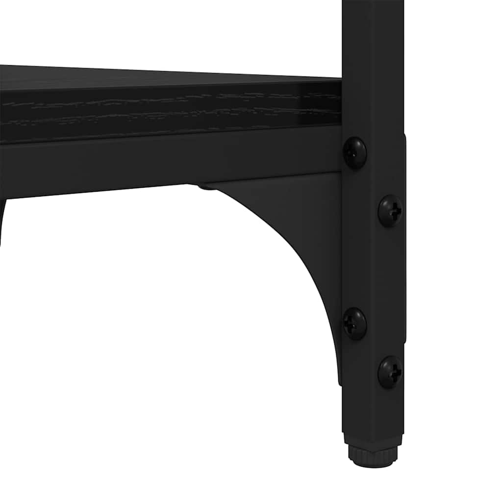 Sidobord med hylla Svart Ek 40 x 30 x 75 cm Konstruerat trä