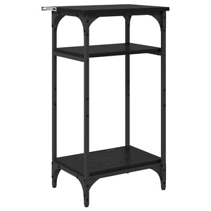 Sidobord med hylla Svart Ek 40 x 30 x 75 cm Konstruerat trä