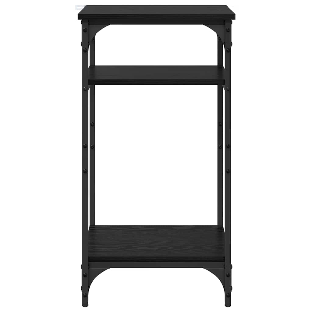 Sidobord med hylla Svart Ek 40 x 30 x 75 cm Konstruerat trä