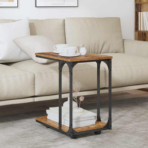 Sidobord med hjul Gammalt trä 50 x 35 x 55.5 cm Konstruerat trä