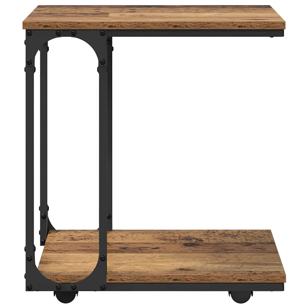Sidobord med hjul Gammalt trä 50 x 35 x 55.5 cm Konstruerat trä