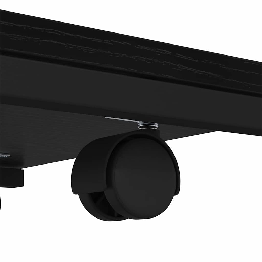 Sidobord med hylla Svart Ek 50 x 35 x 55.5 cm Konstruerat trä