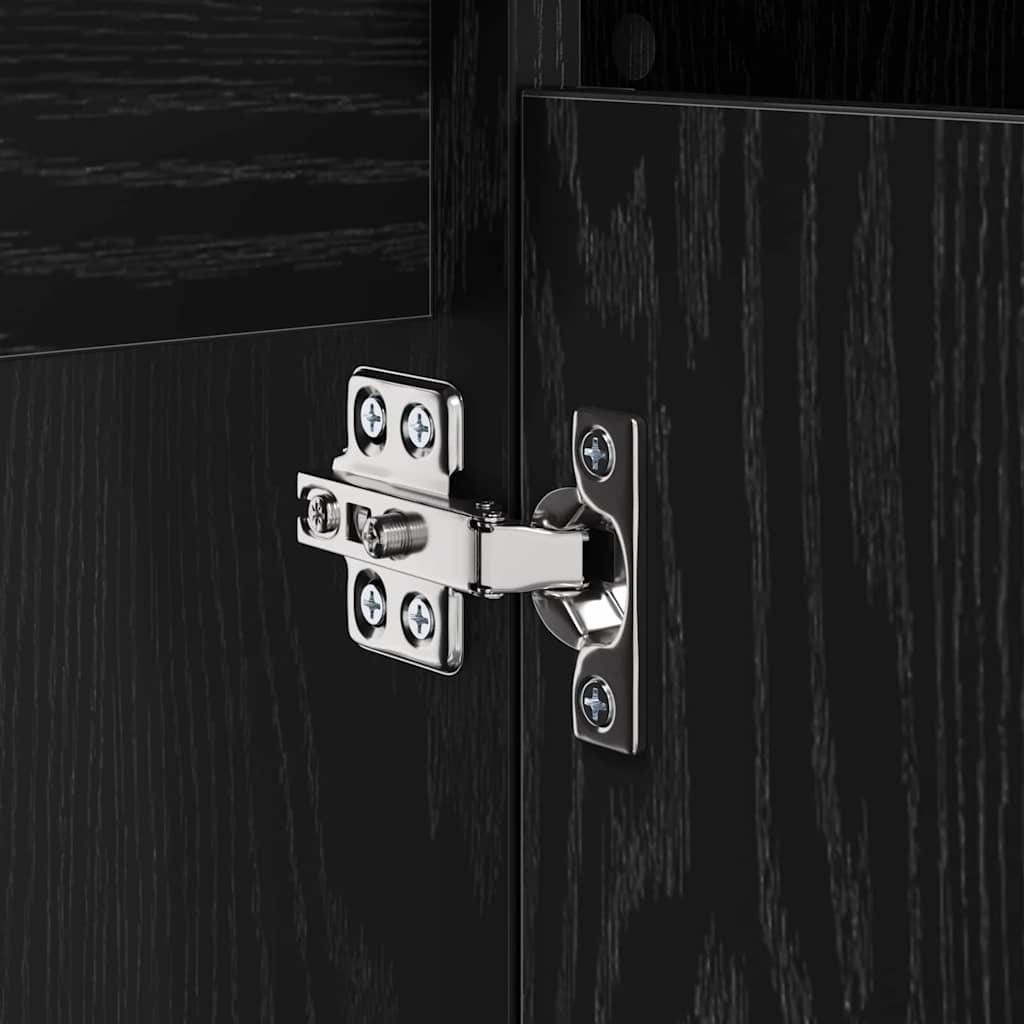 Diskbänksskåp Svart Ek 80 x 33 x 60 cm Konstruerat trä och järn