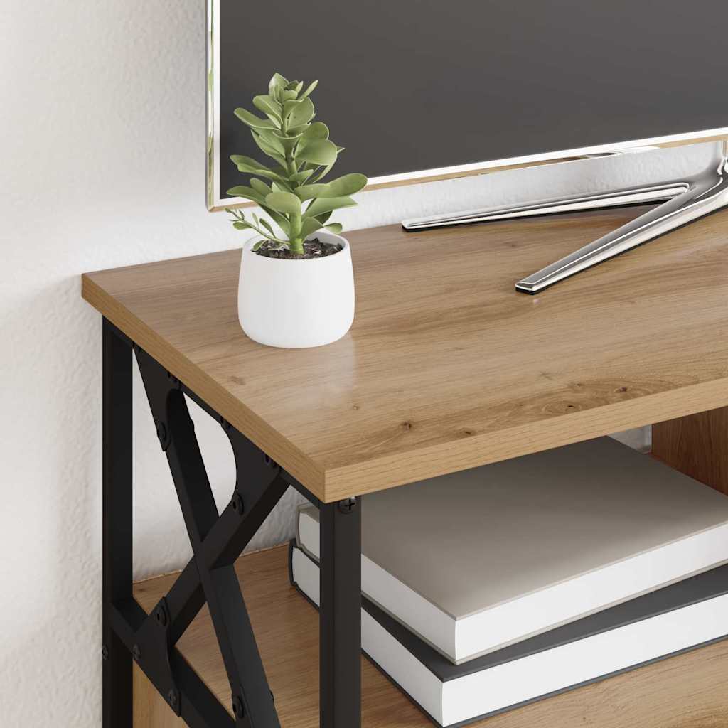 TV-skåp Artisan Ek 90 x 33 x 45 cm Konstruerat trä och stål