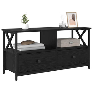 TV-skåp Svart Ek 90 x 33 x 45 cm Konstruerat trä och stål