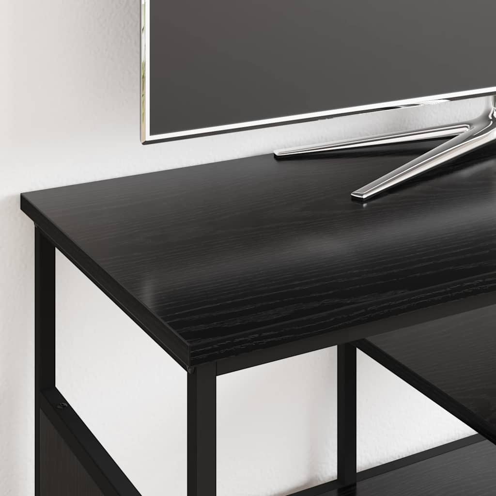 TV-skåp Svart Ek 100 x 35 x 45 cm Konstruerat trä och järn