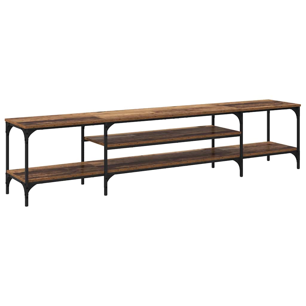 TV-skåp Gammalt trä 201 x 35 x 45 cm Konstruerat trä och järn