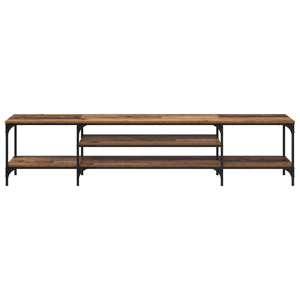 TV-skåp Gammalt trä 201 x 35 x 45 cm Konstruerat trä och järn