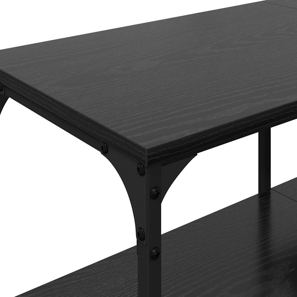 TV-skåp Svart Ek 201 x 35 x 45 cm Konstruerat trä och järn