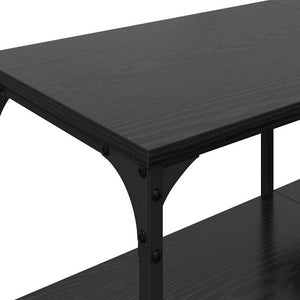 TV-skåp Svart Ek 201 x 35 x 45 cm Konstruerat trä och järn