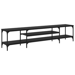 TV-skåp Svart Ek 201 x 35 x 45 cm Konstruerat trä och järn