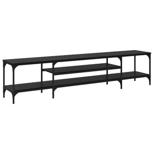 TV-skåp Svart Ek 201 x 35 x 45 cm Konstruerat trä och järn